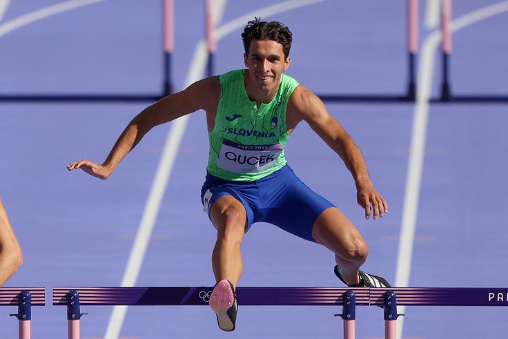 Matic Ian Guček je bil na 300 m z ovirami s 34,14 sekunde peti. | Foto: Filip Barbalić/www.alesfevzer.com