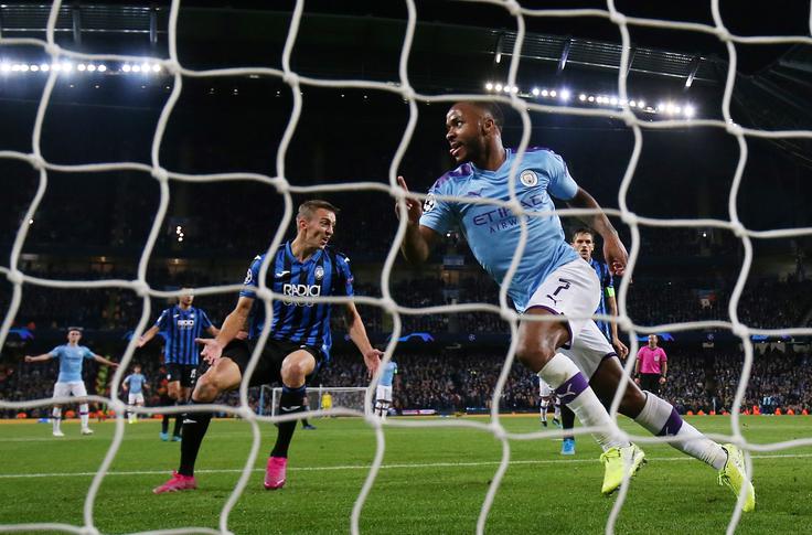 Trikratni strelec Raheem Sterling se je znesel nad gosti iz Bergama. | Foto: Reuters
