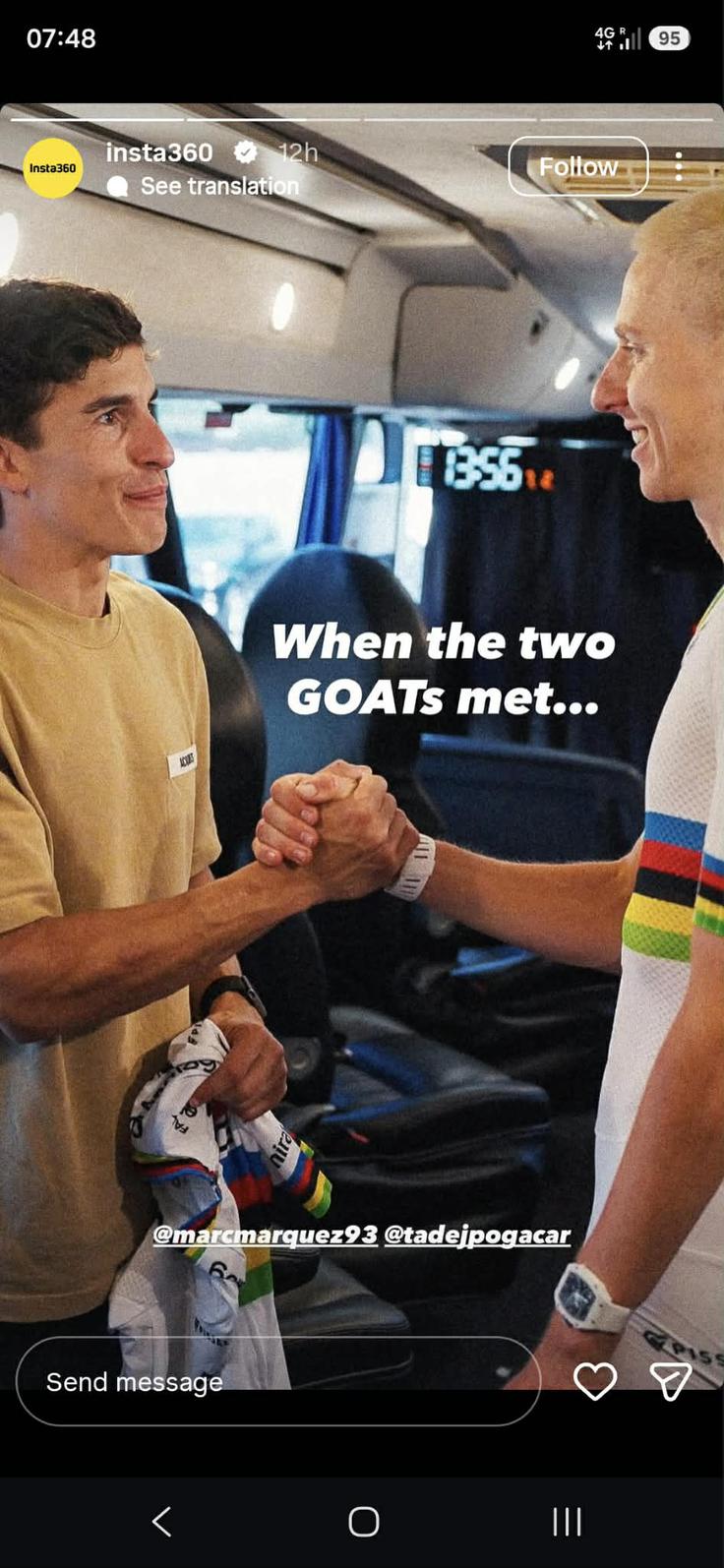 Pogačar, Marquez | Foto: Instagram