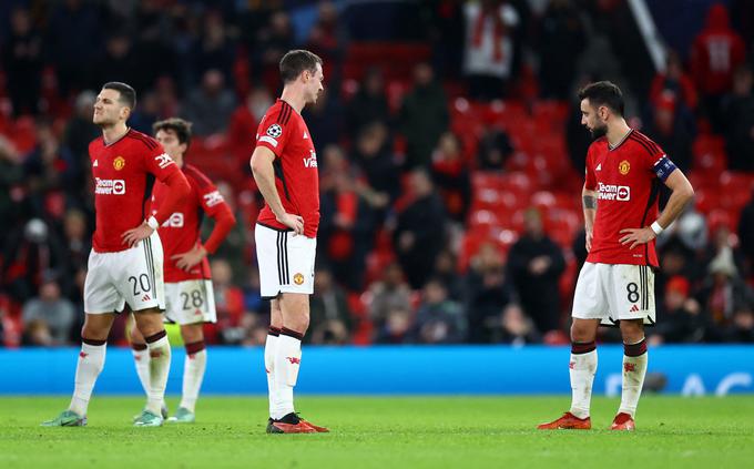 Manchester United je drugič v zgodovini skupinski del lige prvakov končal na zadnjem, četrtem mestu. | Foto: Reuters