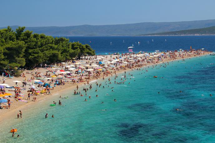 Hrvaška, Bol | Tradicionalno je največ turistov izbralo Istrsko županijo (4,8 milijona), sledita Splitsko-dalmatinska županija z okoli 3,8 milijona gostov in Kvarner s tremi milijoni prihodov od začetka leta do konca septembra. | Foto Shutterstock