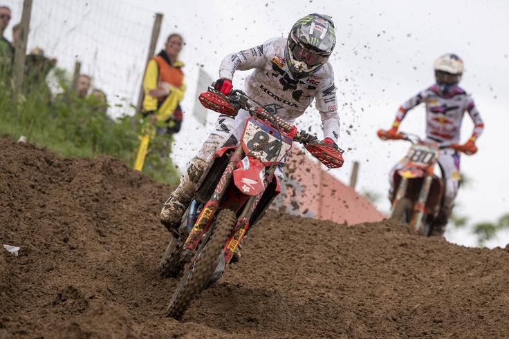 Jeffrey Herlings je v Nemčiji povečal svoj zaostanek, saj je odstopil v prvi vožnji. | Foto: Guliverimage