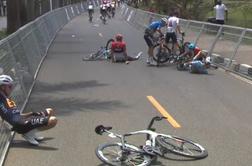 V živo: Alaphilippe že odstopil, prišlo je do padca v glavnini, Slovenci pa nadzorujejo dogajanje