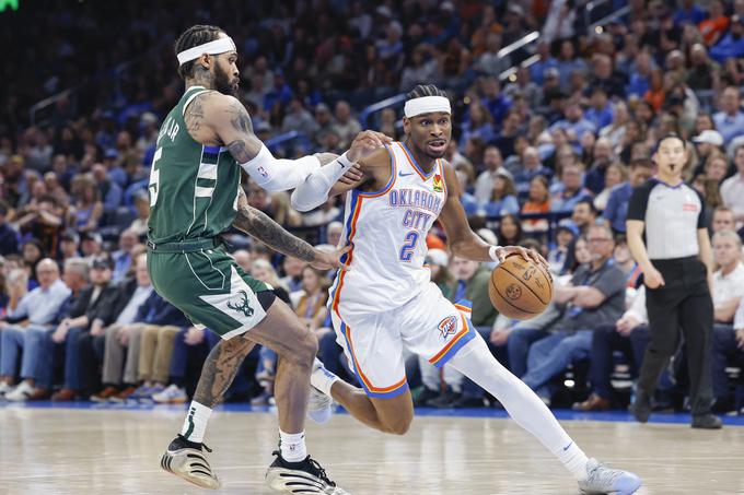 Shai Gilgeous-Alexander je za OKC dosegel 34 točk v 22 minutah. | Foto: Reuters