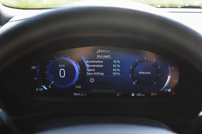 Digitalni merilniki pred voznikom, kakršne ima zdaj tudi ford kuga. | Foto: Gašper Pirman