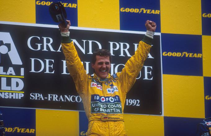 Spomin na prvo zmago v formuli ena - leta 1992 v Belgiji, kjer je le eno leto prej sploh prvič vozil na dirki F1. | Foto: Guliverimage/Vladimir Fedorenko