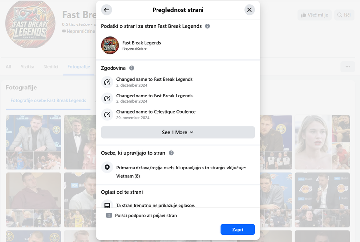 Facebook prevar | Foto: Posnetek  zaslona