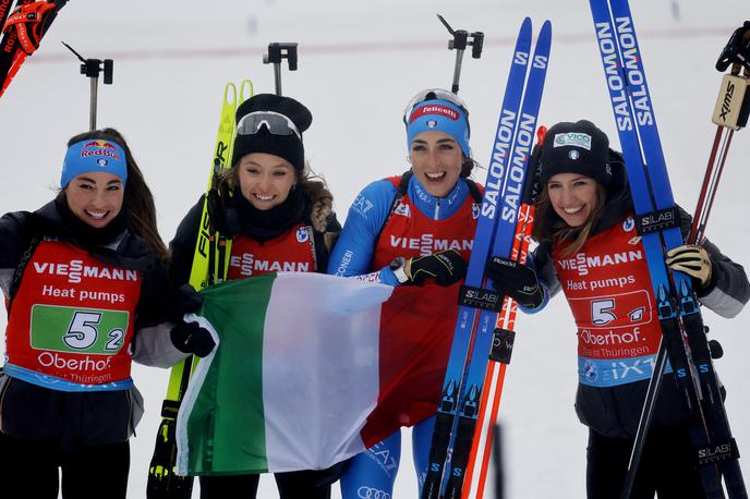Oberhof 2023, italijanska ženska štafeta | Italijanske biatlonke so osvojile naslov svetovnih prvakinj. | Foto Reuters