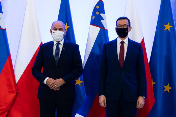 Janša in Morawiecki pozivata k članstvu Ukrajine v EU