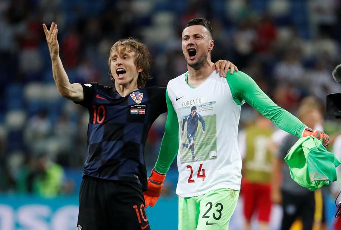 Veliko veselje Luke Modrića in Danijela Subašića. | Foto: Reuters