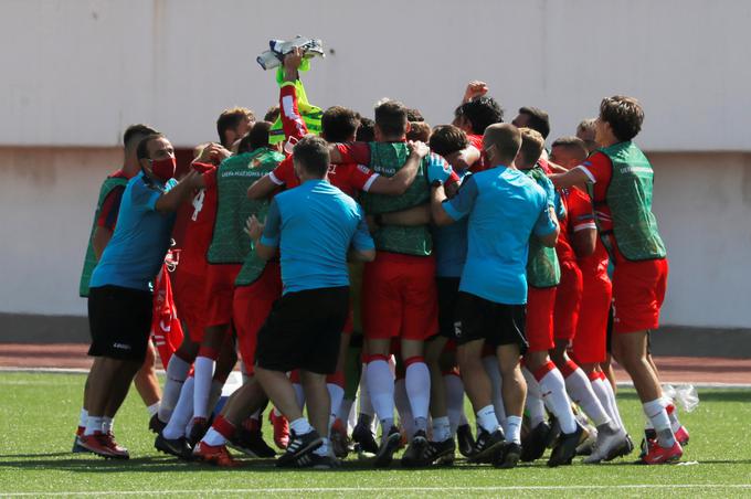 Veselje Gibraltarja, ki je prejšnji mesec v ligi narodov premagal San Marino z 1:0. | Foto: Reuters