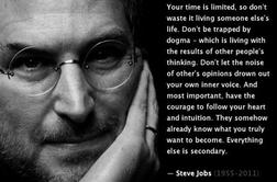 Za motivacijo Steve Jobs na steni