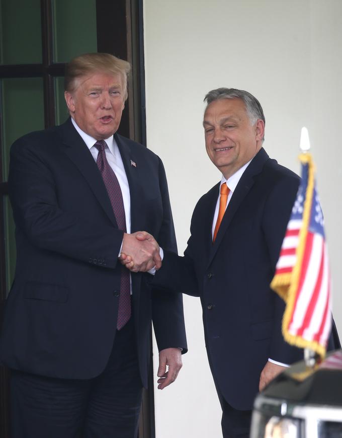 Ameriški predsednik Trump je včeraj sprejel madžarskega premierja Orbana. | Foto: Reuters