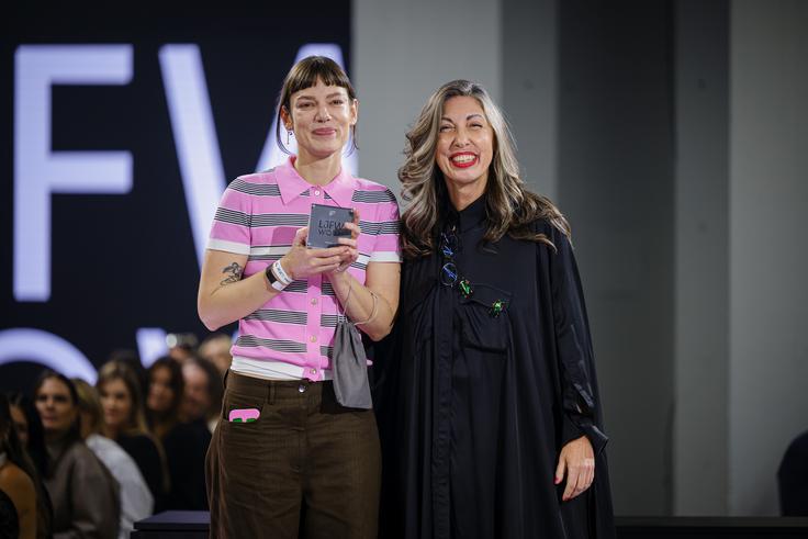 Sari Valenci in izvršna producentka LJFW Melinda Rebrek | Foto: Jure Makovec