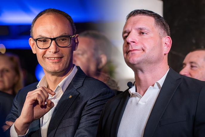 Anže Logar, Zoran Stevanović | "Demokrati ne bomo sodelovali v koaliciji s stranko Levica," je zapisal predsednik Demokratov Anže Logar. Enakega mnenja je tudi predsednik Resni.ce Zoran Stevanović. | Foto Liam Toni Šironjič, STA
