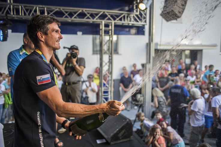 Peter Kauzer sprejem Hrastnik Rio 2016 | Foto: Matej Leskovšek