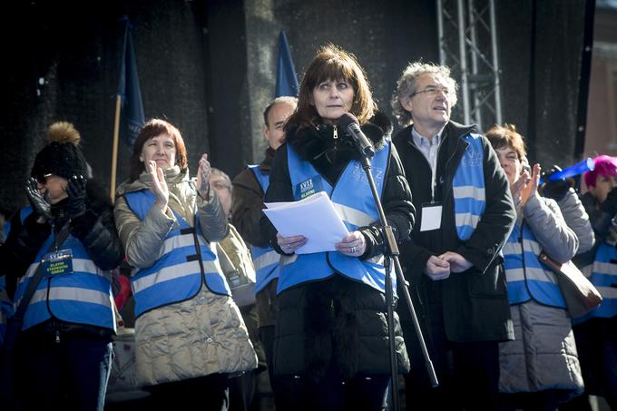 Jelka Velički in Branimir Štrukelj iz Sviza sta poudarila, da ne bodo popuščali, temveč bodo pri svojih zahtevah šli do konca. | Foto: Ana Kovač