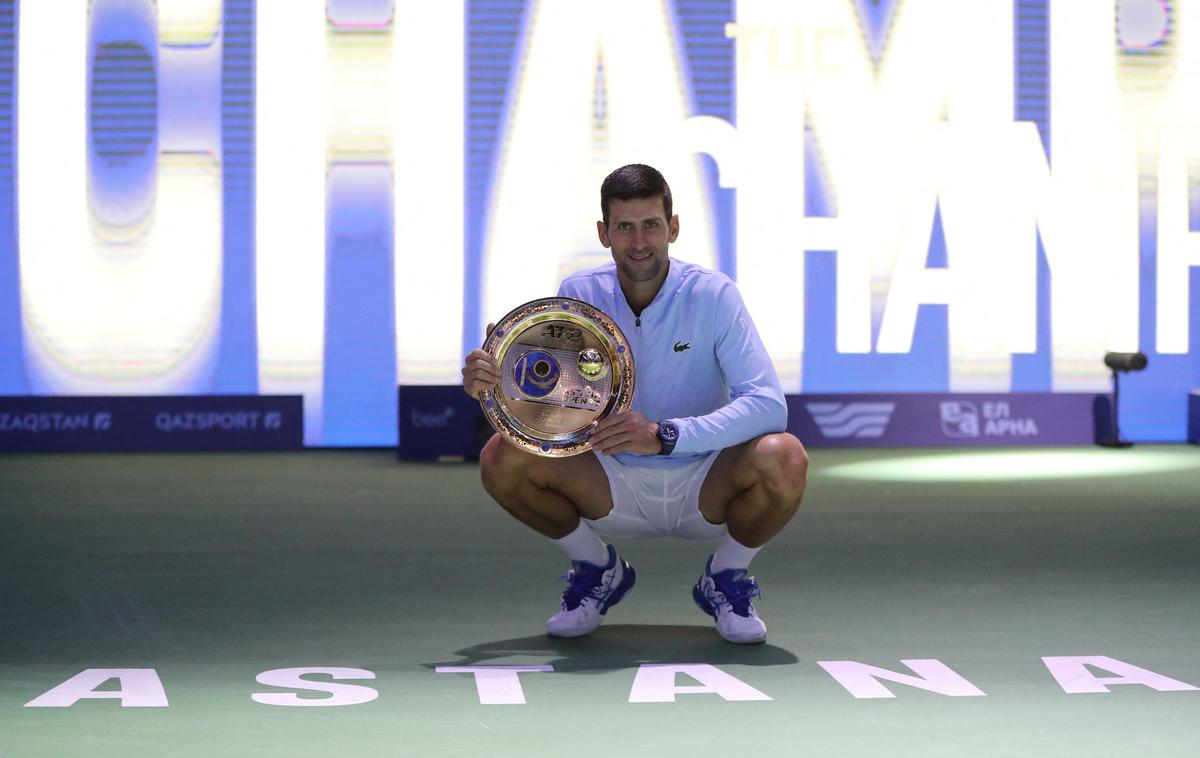 Novak Đoković, Astana | Novak Đoković je v Astani osvojil jubilejno 90. lovoriko. | Foto Reuters