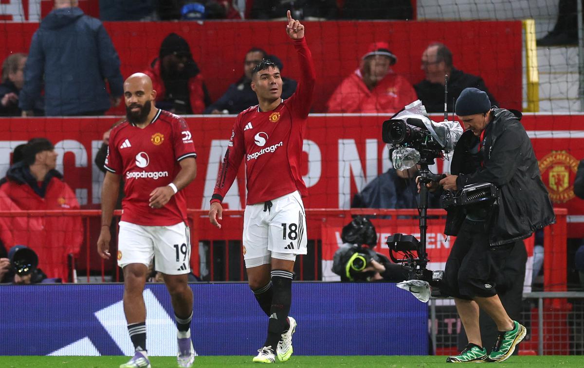 Manchester United, Casemiro | Casemiro ja zabil drugi gol Uniteda, nato pa prejel še rdeči karton. | Foto Reuters