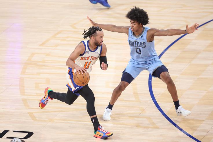 Jalen Brunson je peti zaporedni zmagi New York Knicks prispeval 32 točk in deset asistenc. | Foto: Reuters