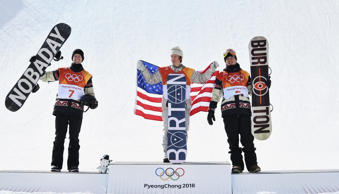 Zmagovalni oder v Pjongčangu si je delil z Američanom Redmondom Gerardom, ki je olimpijski prvak postal pri rosnih 17 letih, in Kanadčanom Maxom Parrotom.  | Foto: Reuters