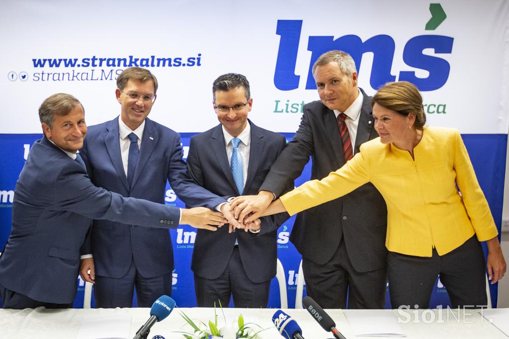 podpisali koalicijski sporazum o sodelovanju v vladi v mandatu 2018-2022 pod vodstvom prvaka LMŠ Marjana Šarca.