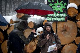 Protest proti sečnji gozda na Rožniku