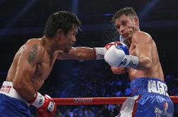 Manny Pacquiao tepel in tepel, Američan pa je vstajal