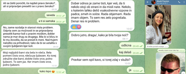 Goljuf začne zelo hitro omenjati romantične zveze in graditi odnos z žrtvijo. | Foto: Posnetek zaslona