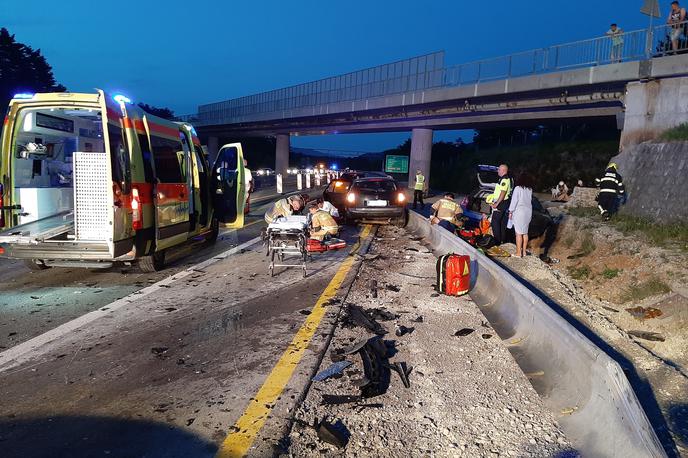Posledice prometne nesreče na primorski avtocesti | Foto PGD Materija