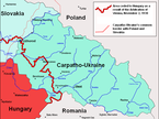 Zemljevid podkarpatske Ukrajine leta 1939