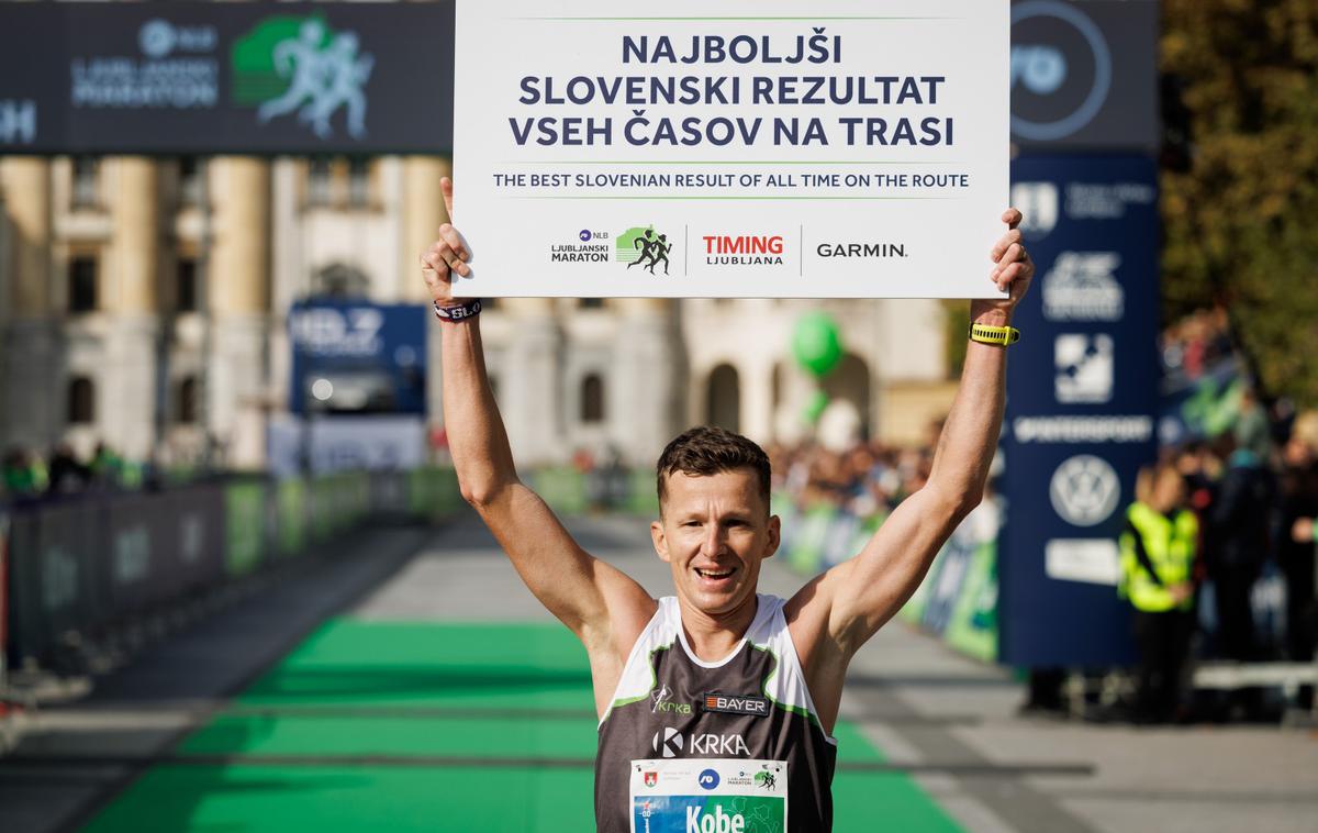 Primož Kobe | Primož Kobe je na 28. ljubljanskem maratonu osvojil naslov državnega prvaka in postavil nov slovenski rekord ljubljanskega maratona.  | Foto Nebojša Tejić/STA