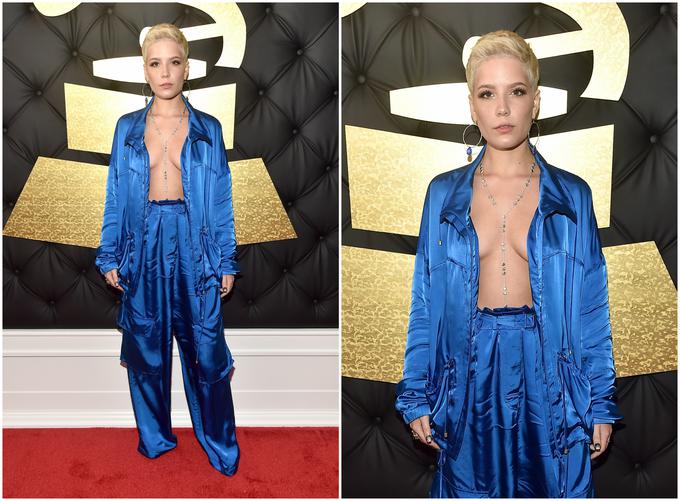 Halsey v opravi, ki je spominjala na pižamo. | Foto: Getty Images