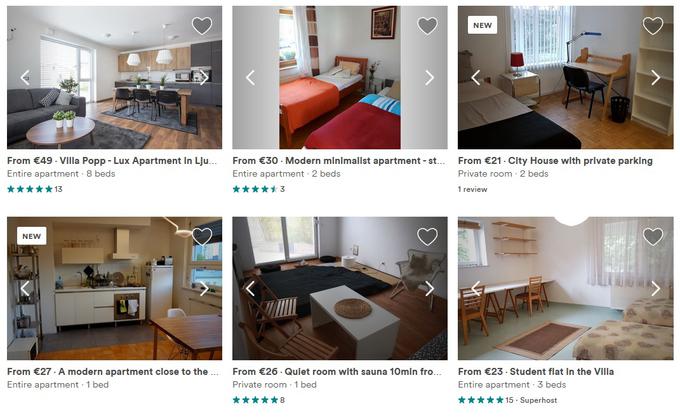 Pestra ponudba slovenskih nepremičnin na spletni platformi Airbnb. | Foto: 