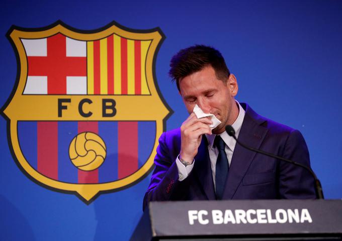 Predlani se je Lionel Messi v solzah poslovil od katalonskega kluba. | Foto: Reuters