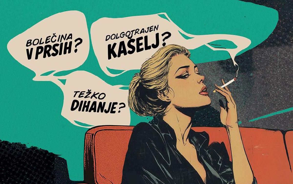 pljučni rak | Del letošnje ozaveščevalne kampanje o pljučnem raku, ki naslavlja predvsem ženske, pri katerih se ta bolezen najbolj krepi | Foto DOBSLO
