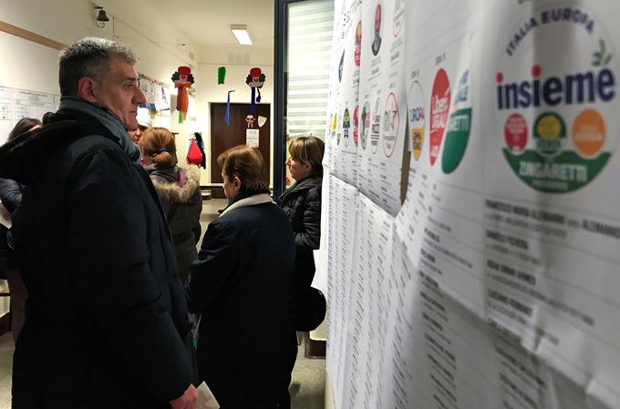 Na voltive se je odpravilo tri četrtine italijanskih volilnih upravičencev. Največ jih je glasovalo na severu, najmanj na jugu. | Foto: Reuters