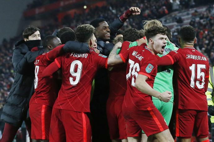 Liverpool | Liverpool se je v polfinale ligaškega pokala prebil šele po streljanju enajstmetrovk proti Leicester Cityju. | Foto Guliverimage
