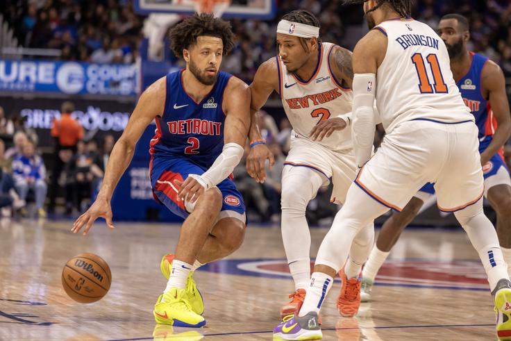 Cade Cunningham je proti Kratkohlačnikom iz New Yorka dosegel 36 točk. | Foto: Reuters