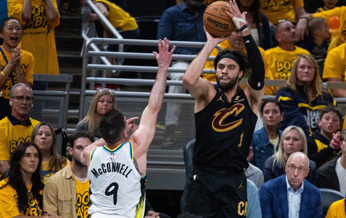 Cleveland Cavaliers Max Strus | Cleveland Cavaliers so prvič zmagali, na gostovanju znižali izid v zmagah na 1:2. Max Strus je zadel eno ključnih trojk. | Foto Reuters