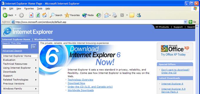 Tako je bil videti Internet Explorer v operacijskem sistemu Windows XP.  | Foto: YouTube