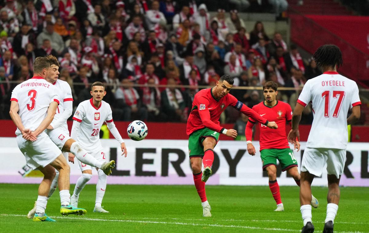 liga narodov Poljska Portugalska Cristiano Ronaldo | Cristiano Ronaldo je še pred koncem prvega polčasa povišal vodstvo Portugalske na 2:0. | Foto Reuters