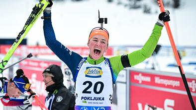 Anamarija Lampič je na Pokljuki zasedla izjemno tretje mesto