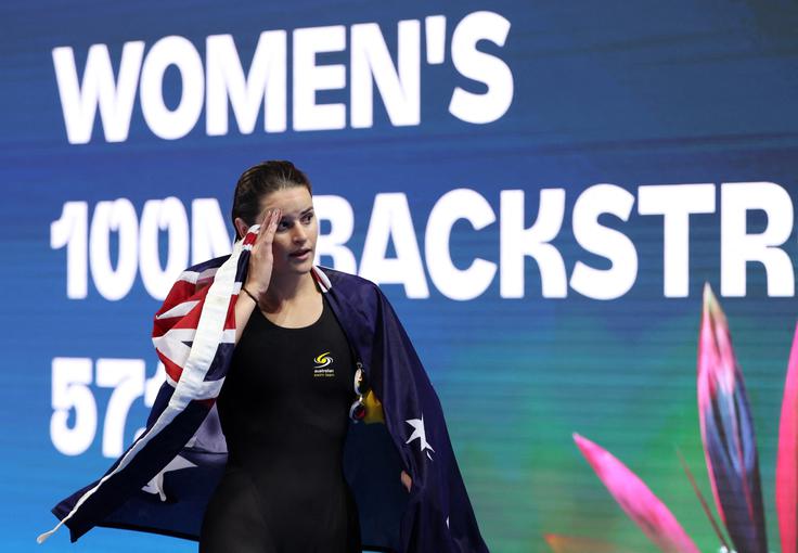 Kaylee McKeown je slavila na 100 m hrbtno. | Foto: Reuters