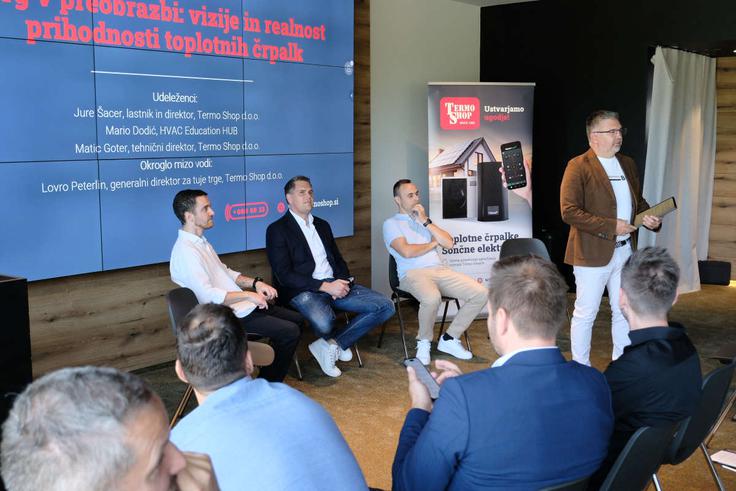 Okrogla miza o prihodnosti toplotnih črpalk, Mario Dodić, Jure Šacer, Matic Goter, Lovro Peterlin (z leve). | Foto: Termo Shop d.o.o.