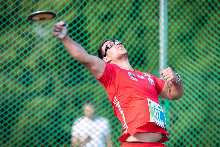 Kristjan Čeh je navdušil zbrane ljubitelje kraljice športa v Slovenski Bistrici. | Foto: Jure Banfi