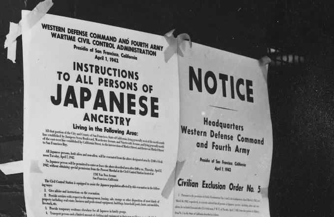 Navodila za "evakuacijo" japonskih Američanov iz San Francisca, ki je v resnici pomenila internacijo. | Foto: Thomas Hilmes/Wikimedia Commons