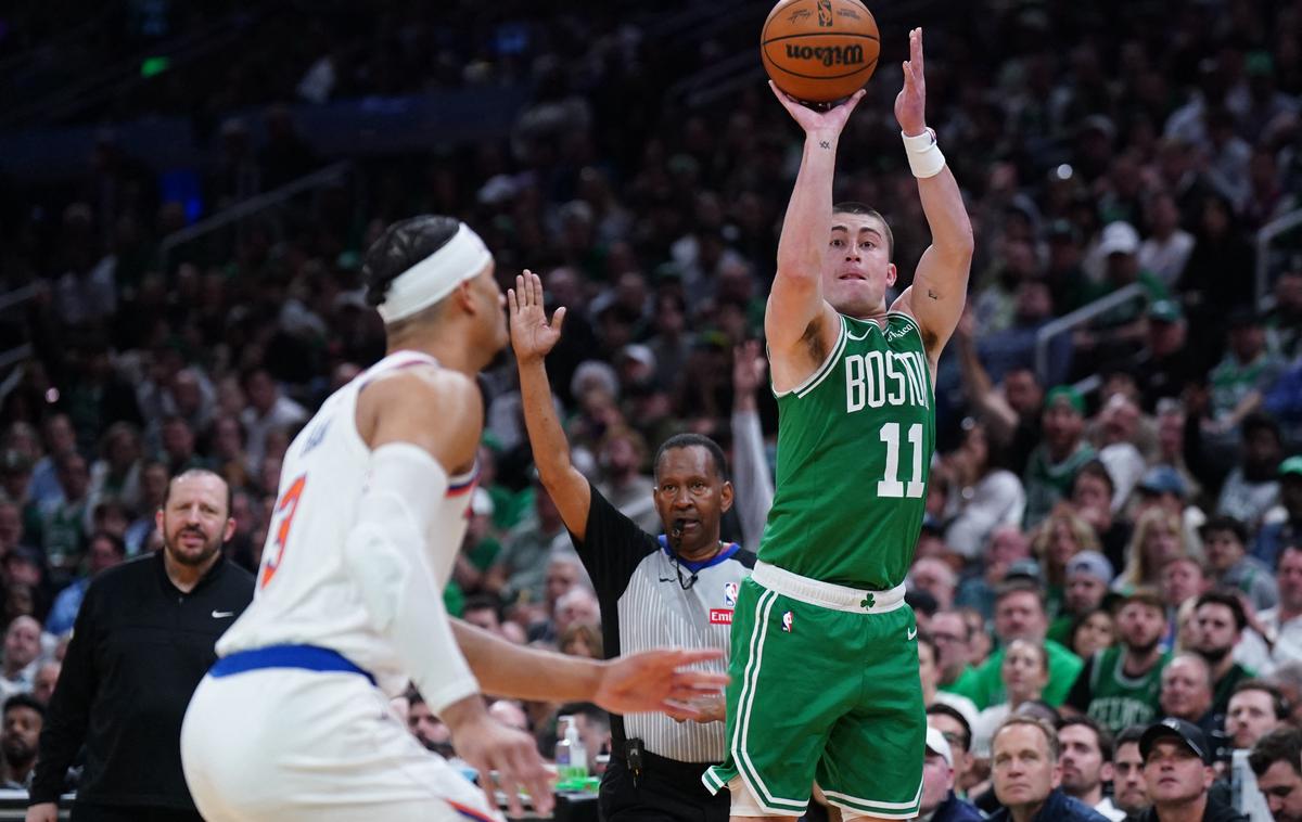 Boston Celtics Payton Pritchard | Nepričakovani prvi strelec Bostona je bil s 23 točkami rezervist Payton Pritchard. | Foto Reuters