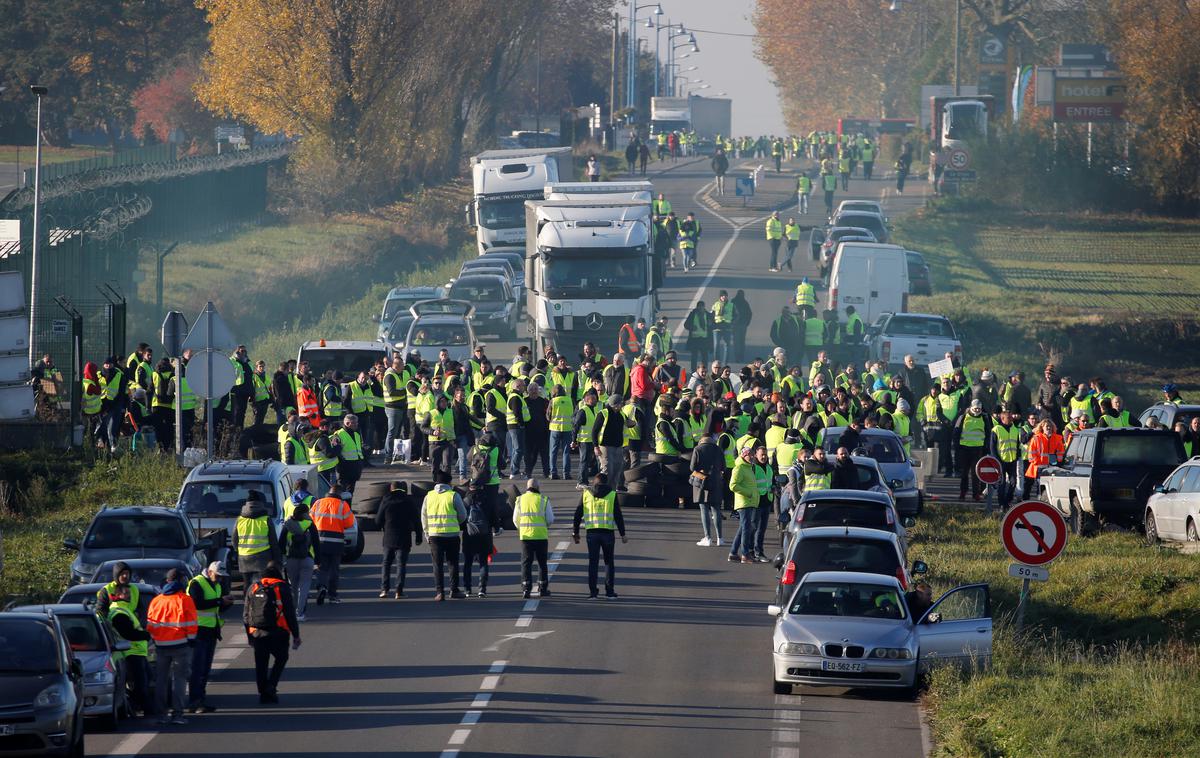 Protest zaradi visokih cen goriva v Franciji | Foto Reuters