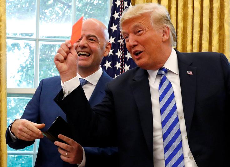 Gianni Infantino in Donald Trump sta vpletena v "afero Balogun". | Foto: Reuters